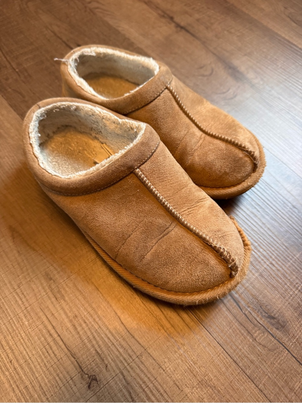 Kids Cozy Slip-On Suede Slipper - Tan